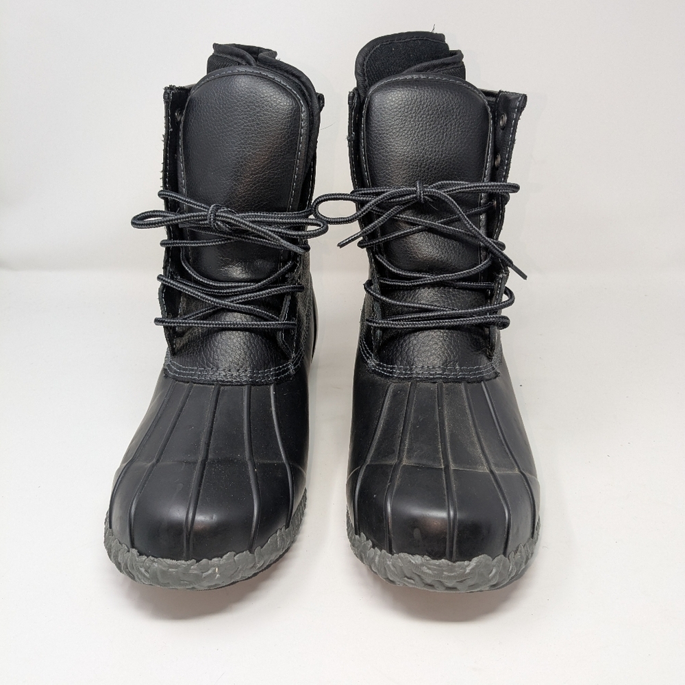 Boston Accent Lined Duck Boots. All Black Size 10.5 Women's Excellent Condition